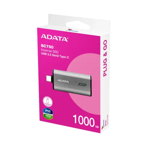 Disco Estado Solido Externo Tipo C 1TB Adata SC750