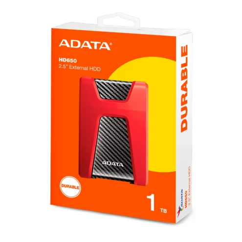 Disco Externo HD650 1TB Antigolpes Rojo Adata