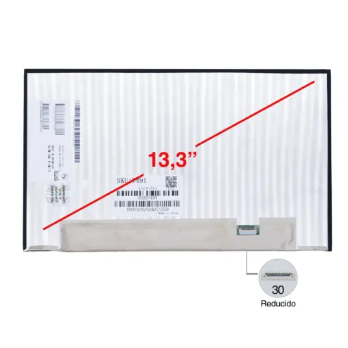 Pantalla para Portátil 13.3" Slim IPS 30 Pines Narrow FHD conector superior B133HAN06.8