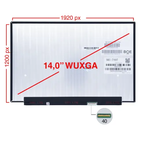 Pantalla para Portátil 14.0" Slim IPS 40 Pines WUXGA 144Hz NE140WUM-NX1 V18.0