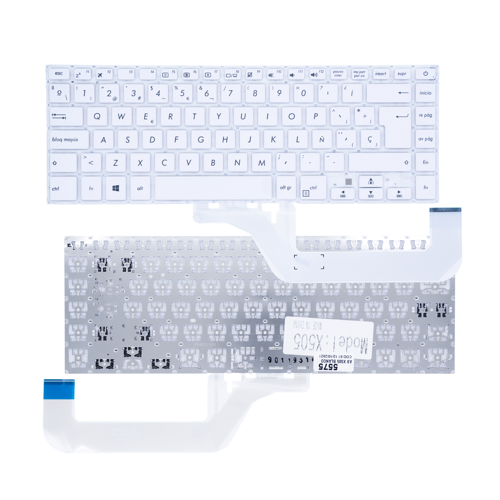 Teclado para Portátil Asus X505 Blanco