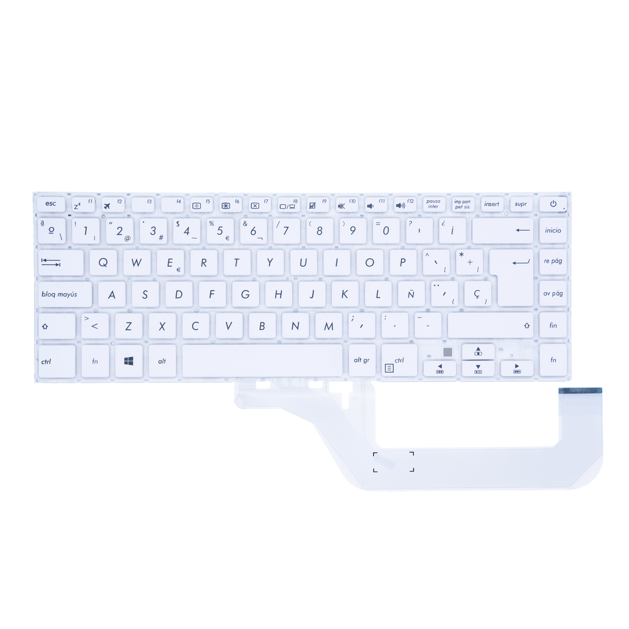 Teclado para Portátil Asus X505 Blanco