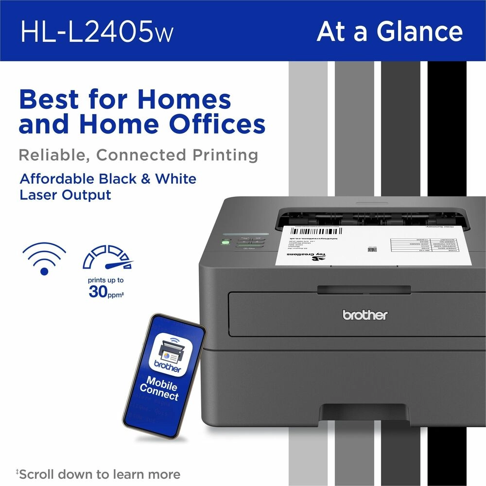 Brother HL-L2405W Impresora Láser WiFi Monocromática Compacta para Home Office