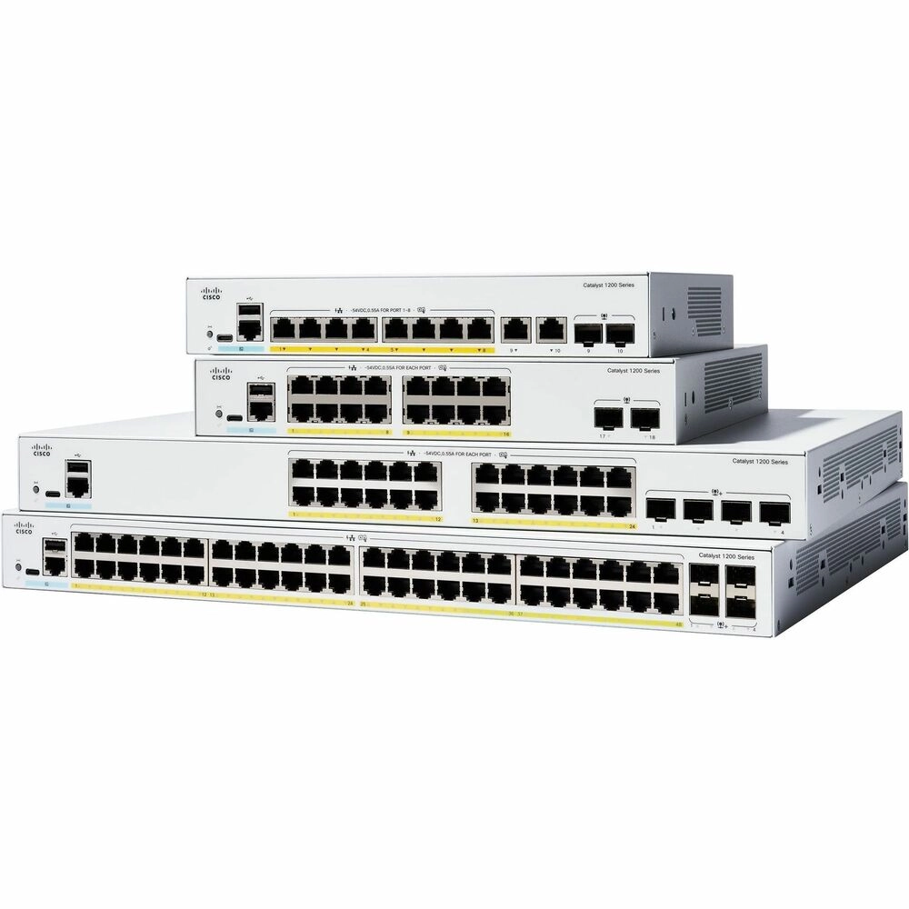Switch Cisco Catalyst 1200 24 Puertos PoE Gigabit + 4 SFP para Empresas