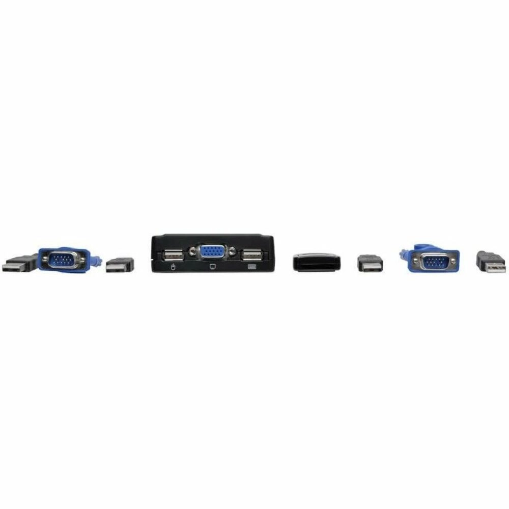 Eaton Tripp Lite B032-VU2 Conmutador KVM 2 Puertos USB VGA con Cables - Controla 2 PCs desde un solo teclado y monitor