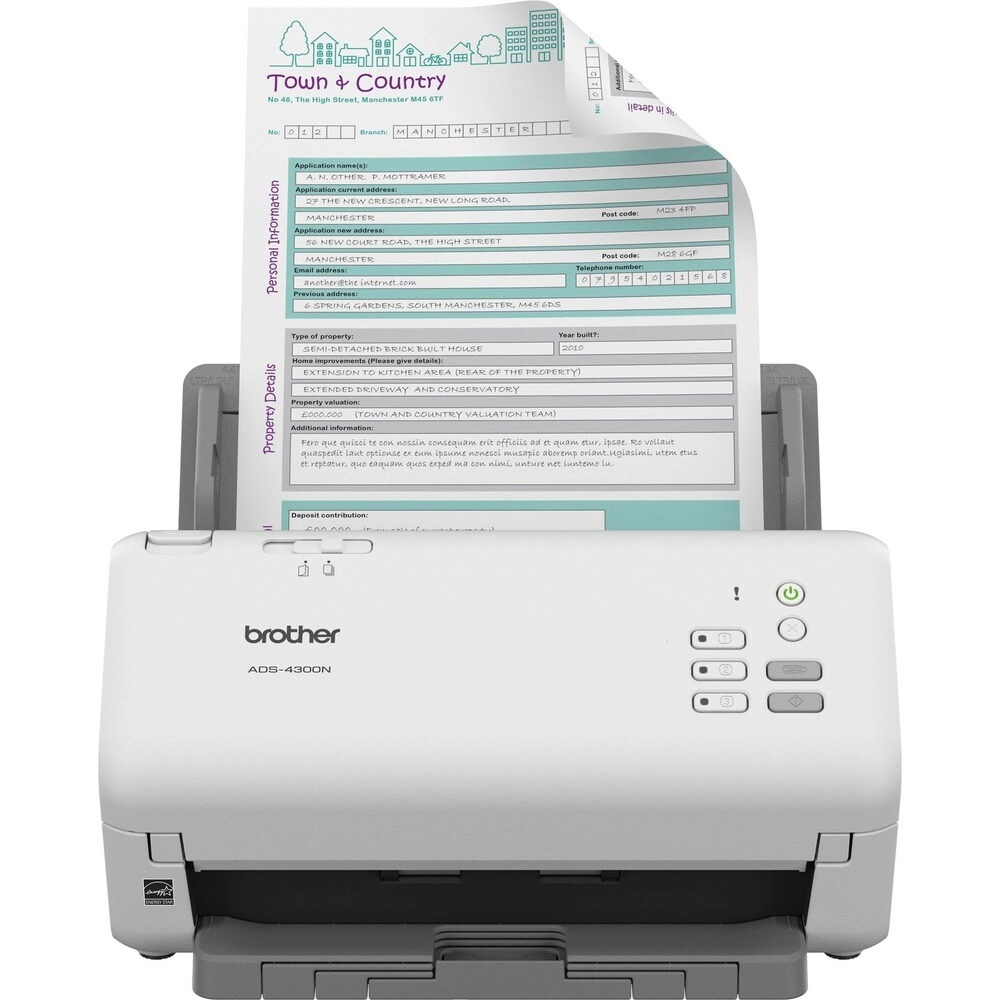 Escáner Brother ADS-4300N 80ppm Dúplex Automático con Red y WiFi