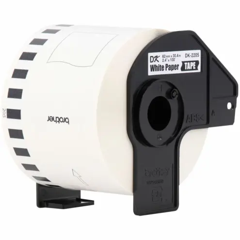 Rollo de Etiquetas Brother DK2205 Térmicas 62mm x 30.48m Continuas