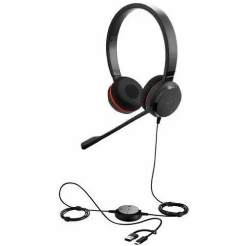 Jabra Evolve 30 II Stereo - Auriculares Profesionales USB-C/A con Certificación Teams y Zoom