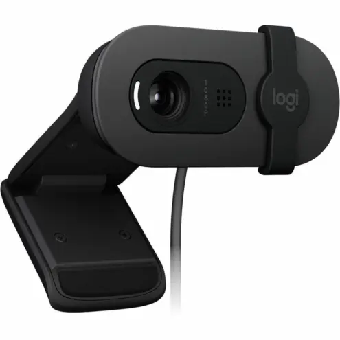 Logitech Brio 100 Graphite Webcam Full HD 1080p con Balance de Luz Automático y Privacidad