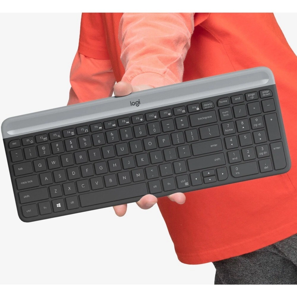Logitech MK470 Combo Teclado y Mouse Inalámbrico Slim - Diseño Silencioso y Minimalista