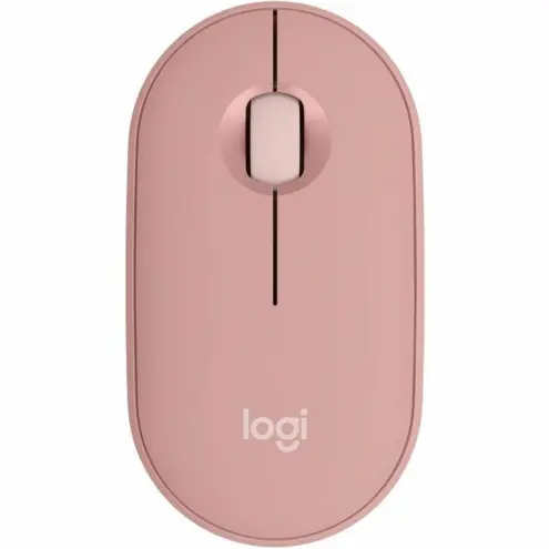 Mouse Logitech Pebble M350 Rosa - Inalámbrico Ultra Silencioso con Bluetooth Multidispositivo