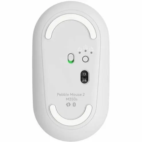 Logitech Pebble M350 Mouse Inalámbrico Bluetooth Ultradelgado con Click Silencioso - Blanco