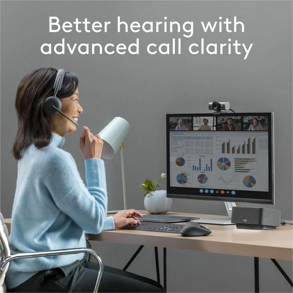 Logitech Zone Wireless 2 Headset Bluetooth 5.2 ANC Híbrida Gris - Concentración total en cada llamada