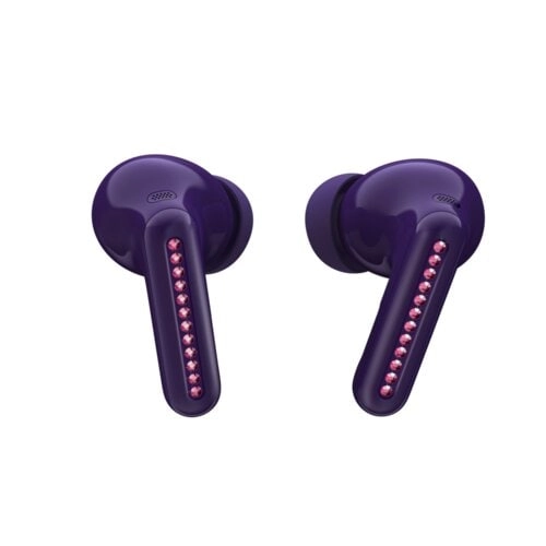 Motorola Moto Buds 2 Plus Violeta Índigo Swarovski - Audífonos inalámbricos con cristales y ANC premium
