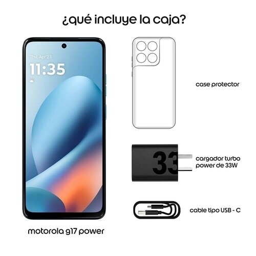 Motorola Moto G17 Power 4GB/256GB Alaskan Blue - El smartphone resistente con cámara Sony de 50 MP para creadores