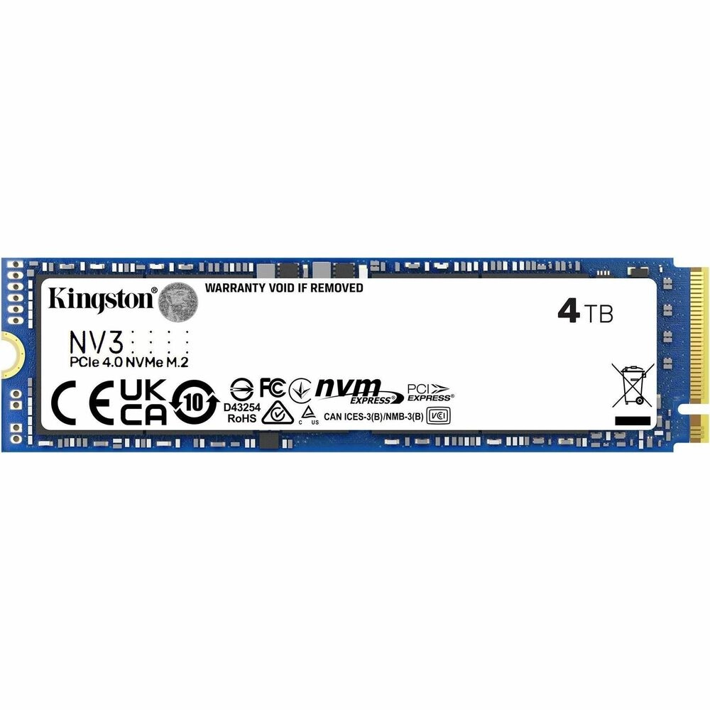 Kingston NV3 SSD 4TB M.2 NVMe PCIe 4.0 - Velocidad 6000MB/s para Gaming y Trabajo