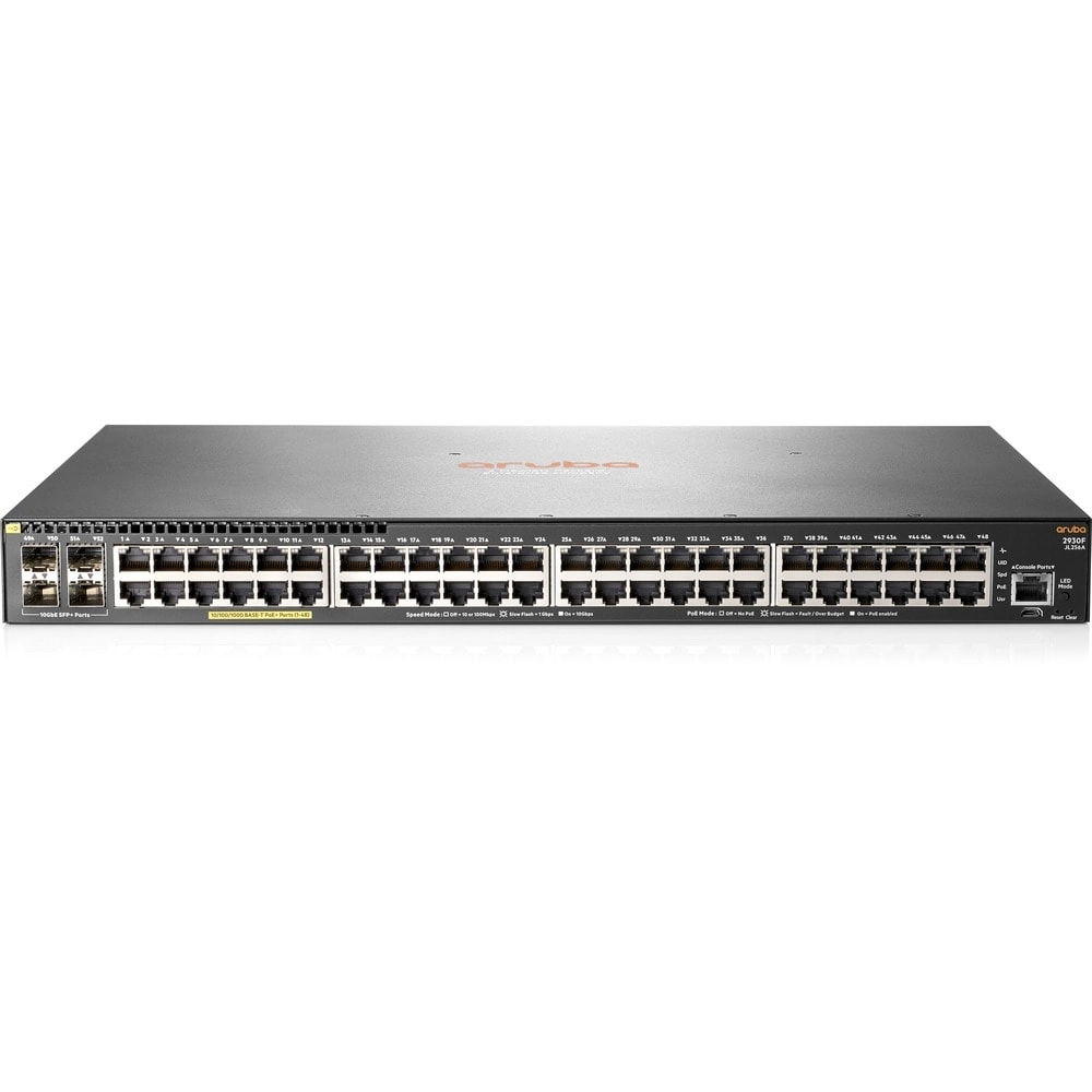 Switch Aruba 2930F 48G PoE+ 4SFP+ Capa 3 Gestionable Rack 1U JL256A