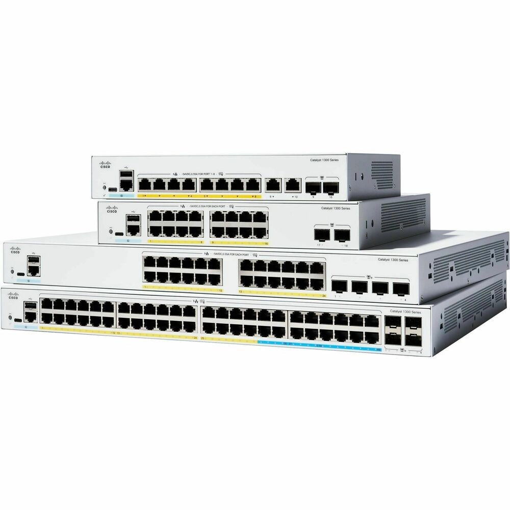 Switch Cisco Catalyst 1300 24 Puertos Gigabit PoE+ 195W - Gestión Cloud