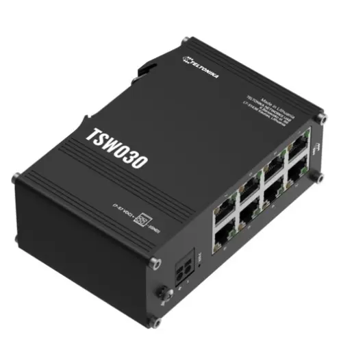 Switch Ethernet Teltonika TSW030 8 Puertos 10/100 Industrial Plug and Play