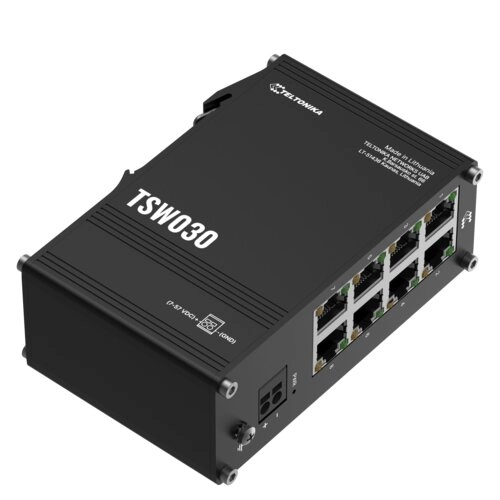Switch Ethernet Teltonika TSW030 8 Puertos 10/100 Industrial Plug and Play