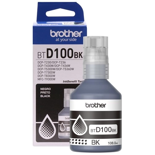Botella de Tinta Negra Brother BTD100BK - Rendimiento 7,500 Páginas