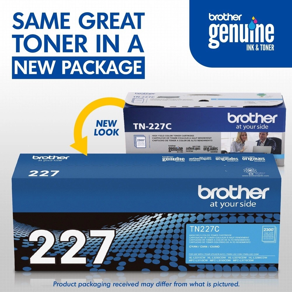 Brother TN227C Tóner Cian Alto Rendimiento - Impresión a color profesional sin interrupciones