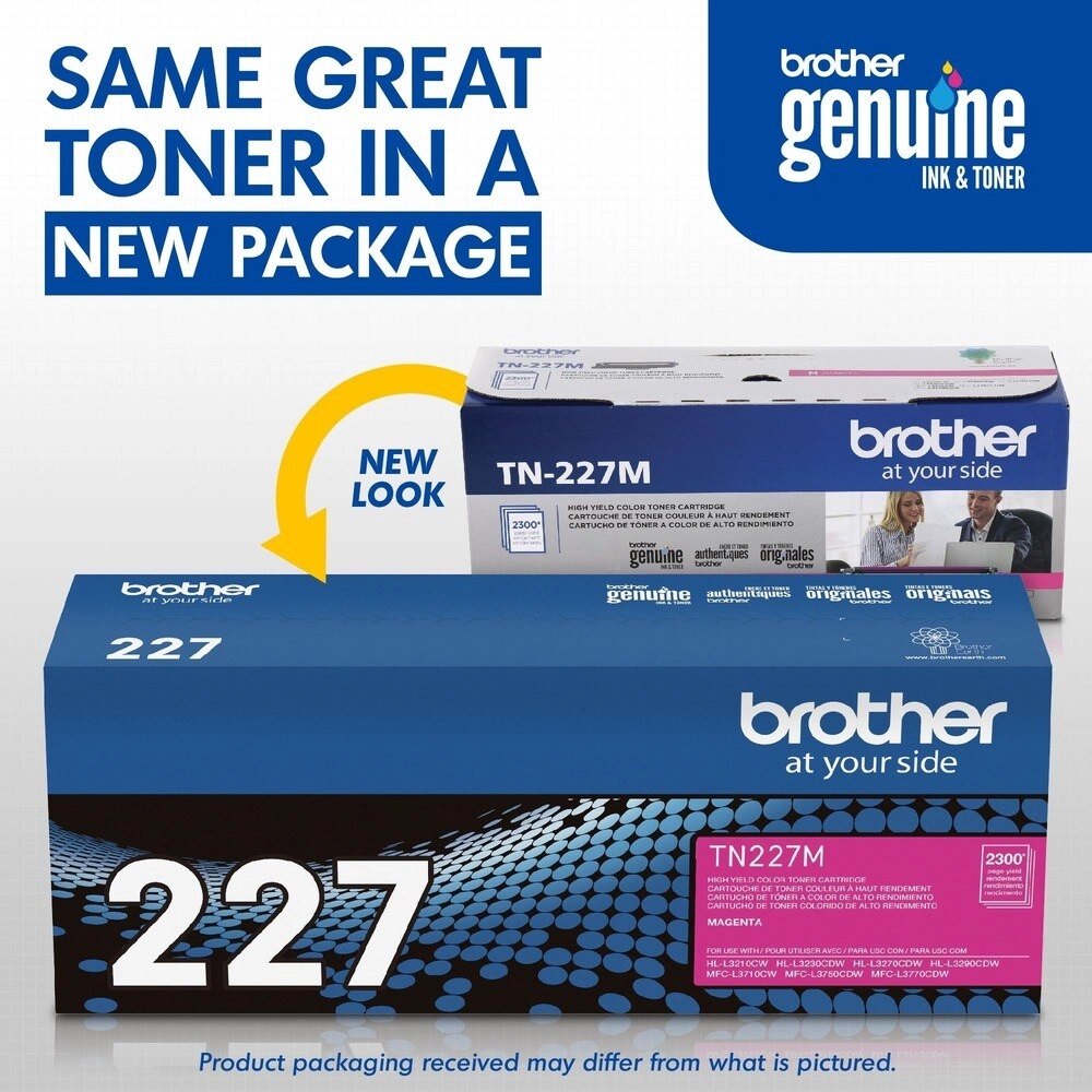Brother Toner Magenta TN227M Alto Rendimiento - Impresión a color profesional sin interrupciones