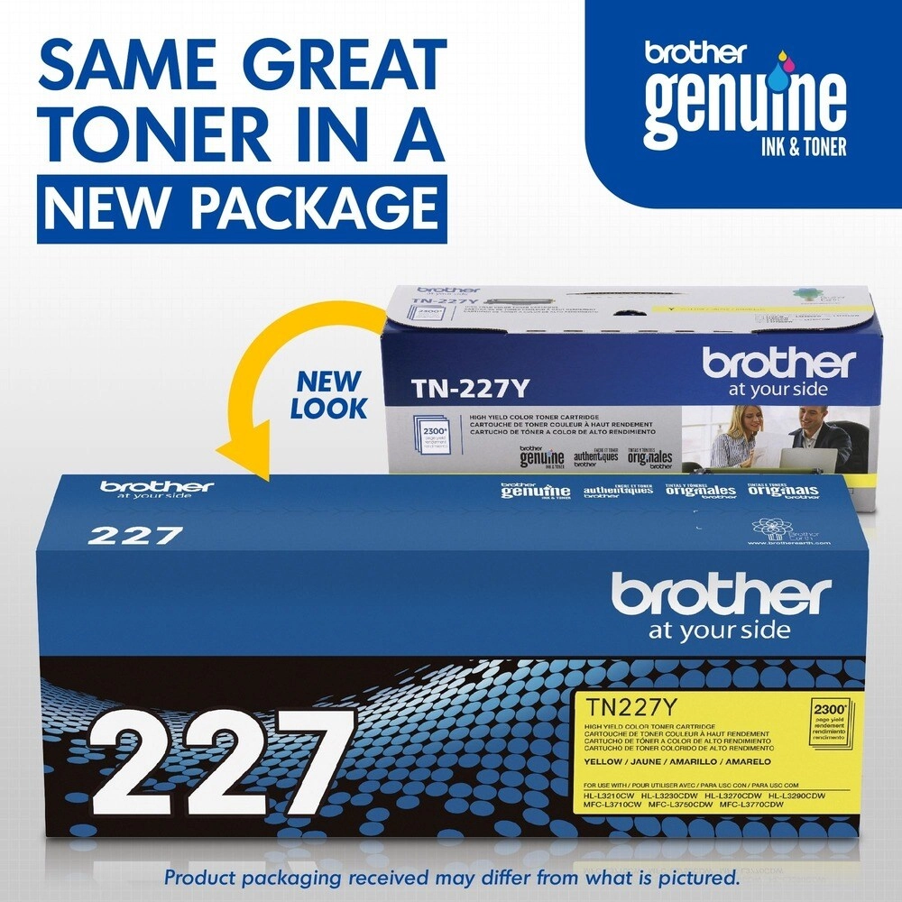 Brother TN227Y Tóner Amarillo Alto Rendimiento - Colores vivos y precisos en cada impresión