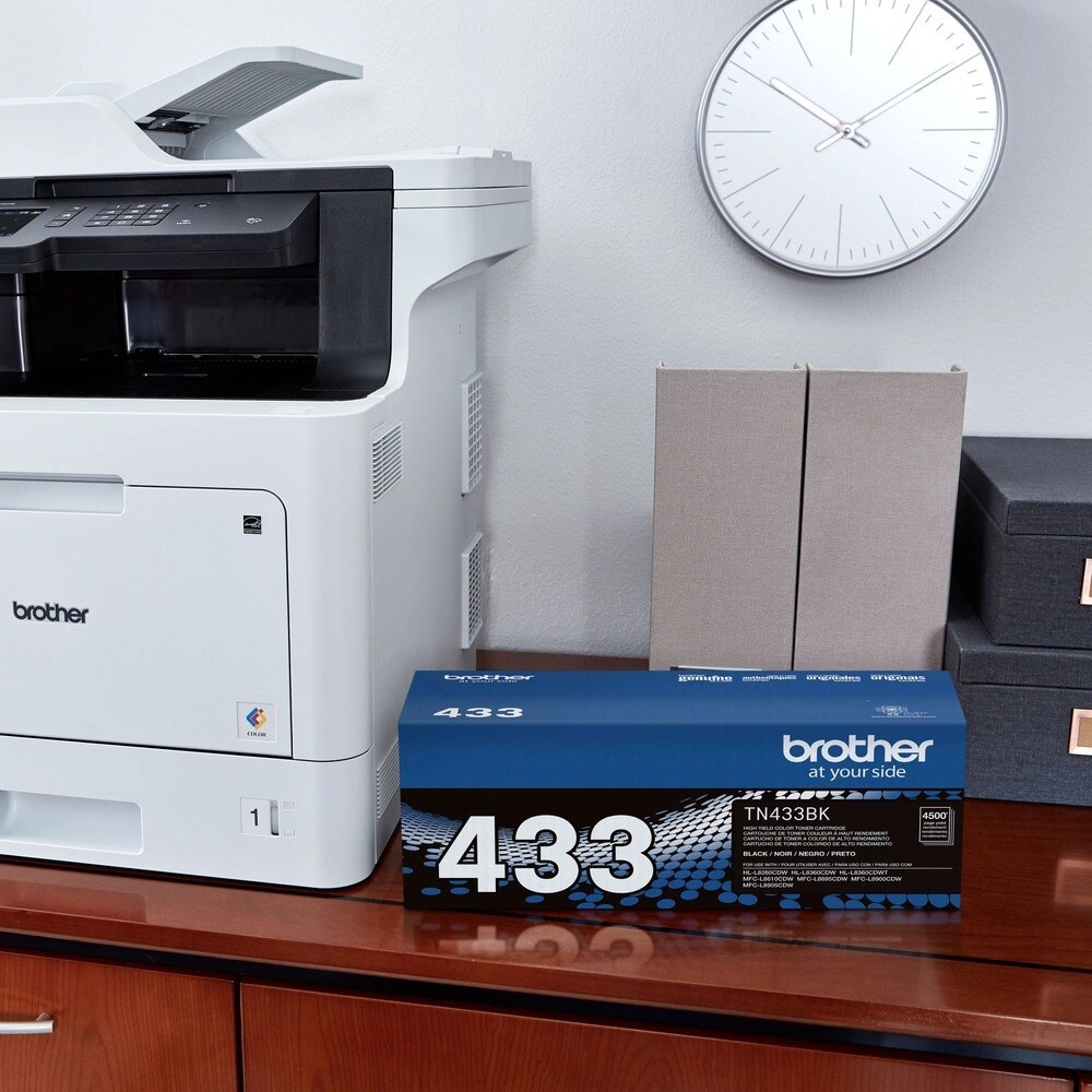Tóner Brother TN433BK Negro Alto Rendimiento 4500 Páginas Profesional