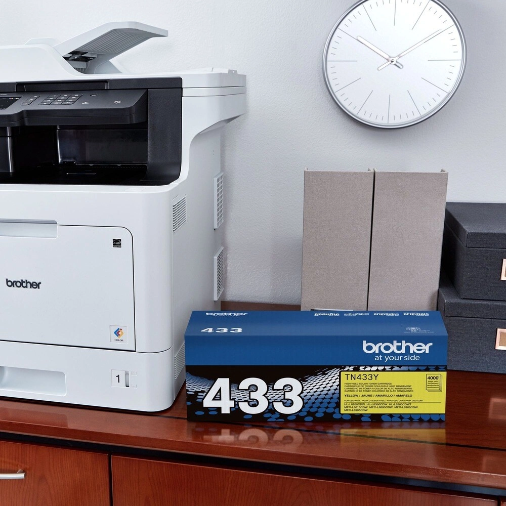 Toner Brother TN433Y Amarillo Alto Rendimiento 4000 Páginas Profesional
