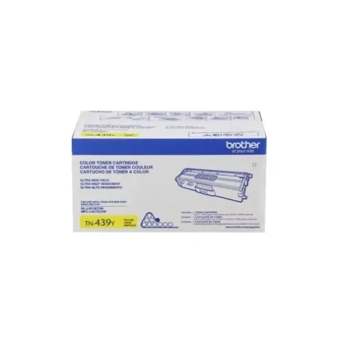 Brother TN439Y Cartucho de Tóner Amarillo Ultra Alto Rendimiento 9000 Páginas - Imprime más, recarga menos
